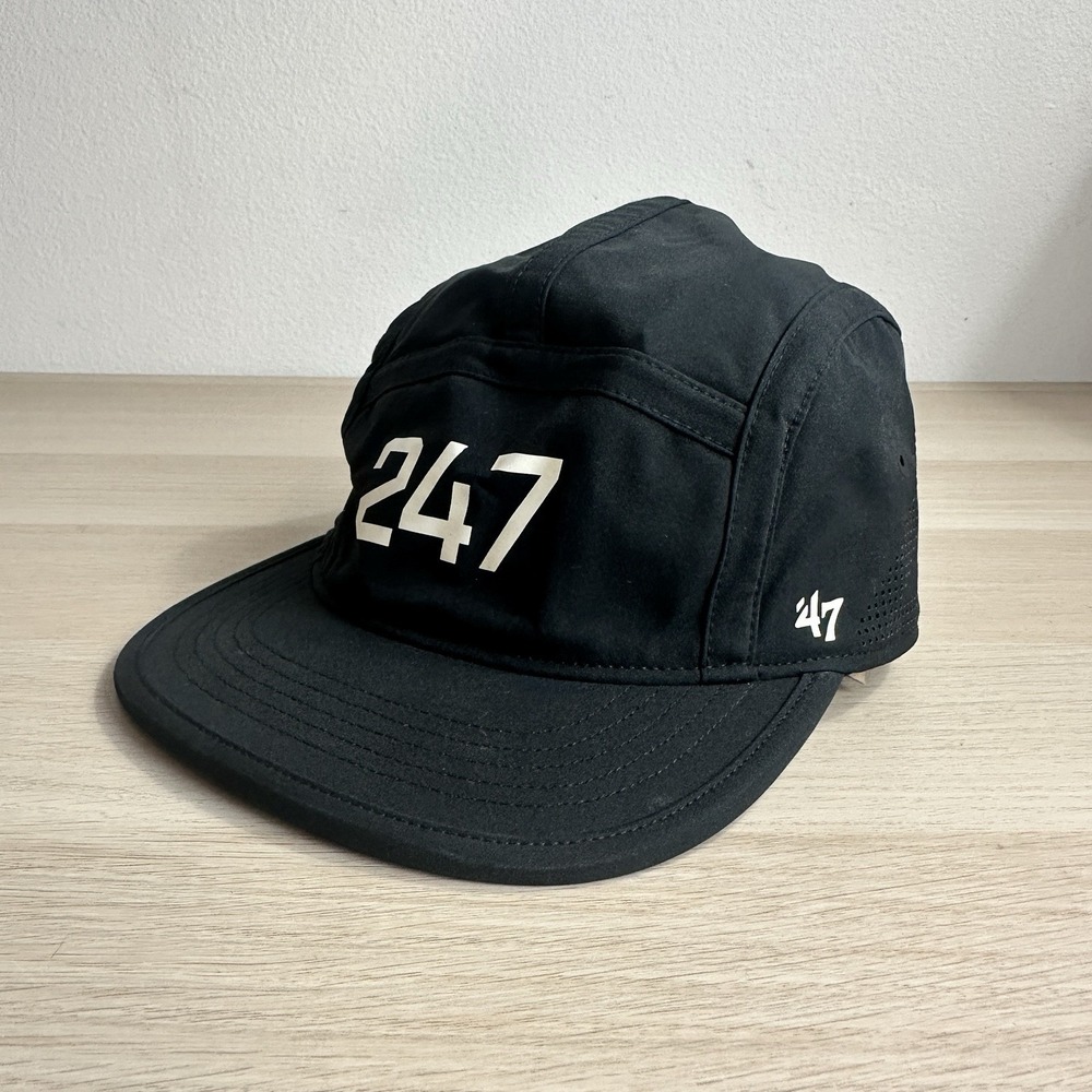 Represent 247 x 47 Taped Cap Running Hat Black Cream